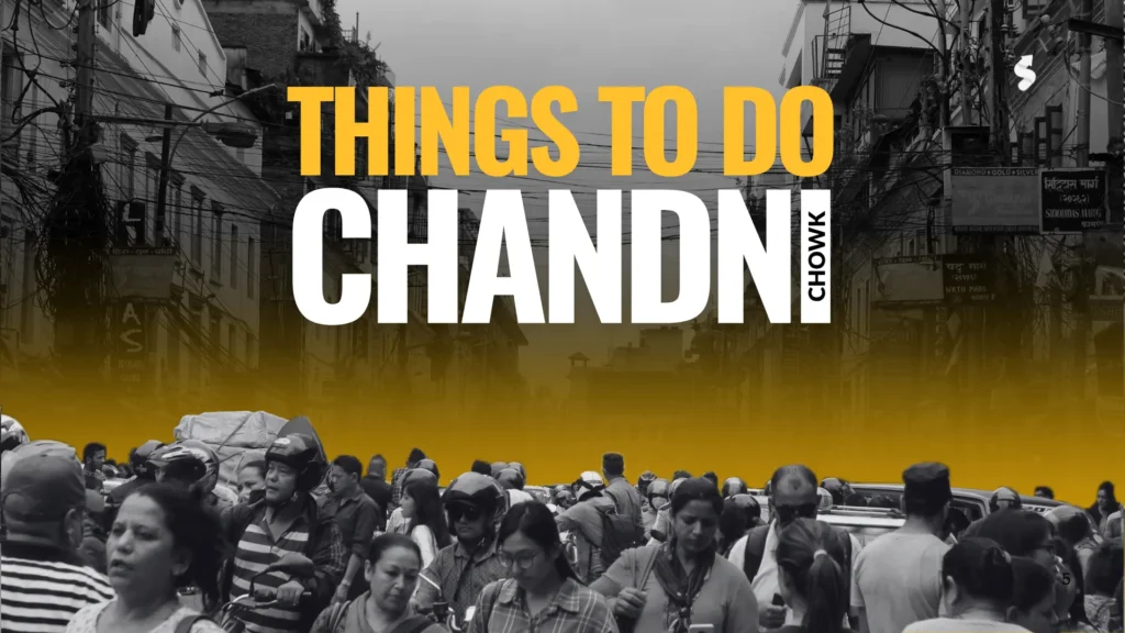 Things to do near me in Delhi Chandni Chowk, from Delhi rickshaws, street food stalls, to the historic buildings in view.