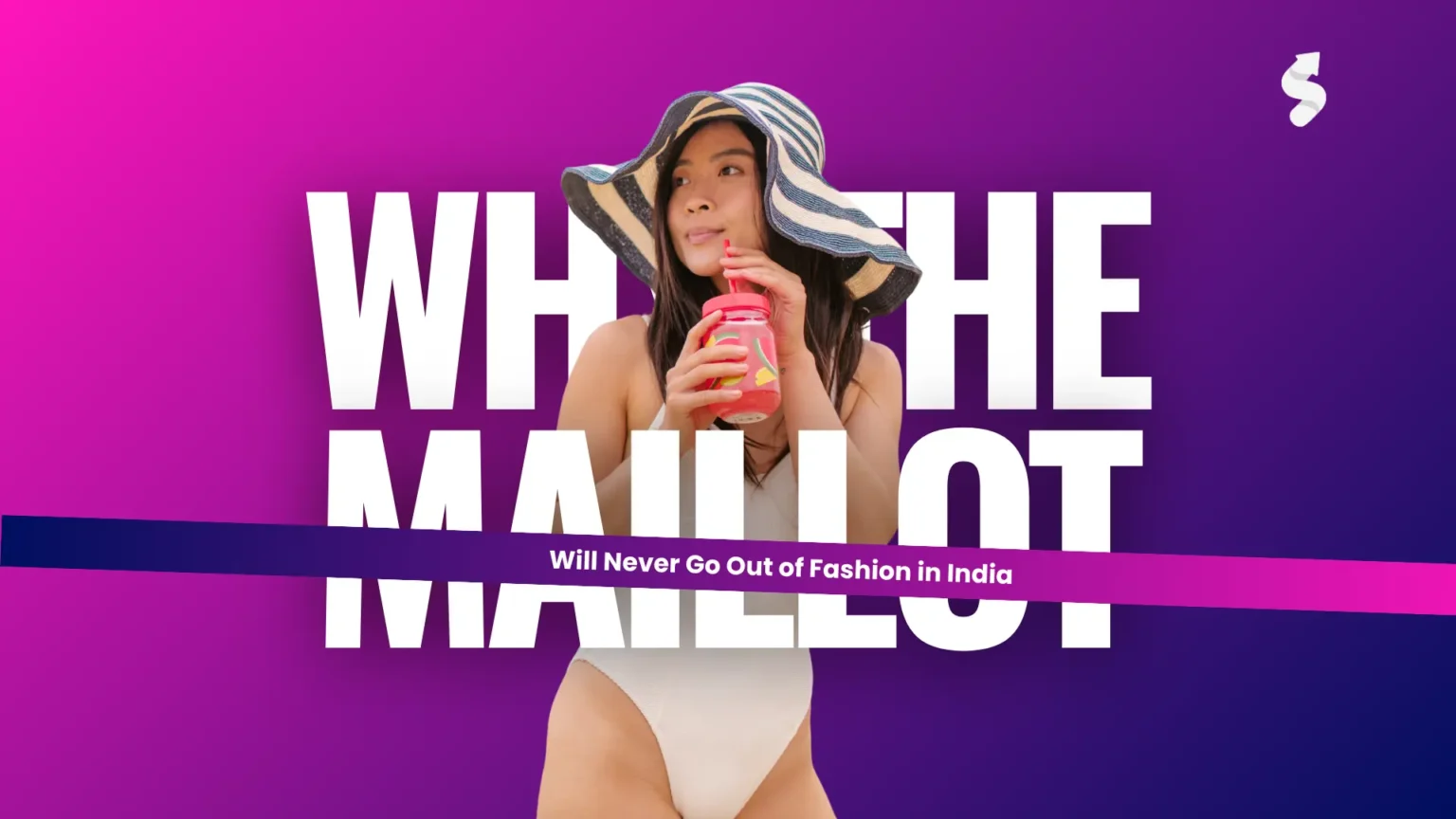 Indian woman wearing a stylish maillot one-piece swimsuit on the beach, showcasing timeless fashion in India.